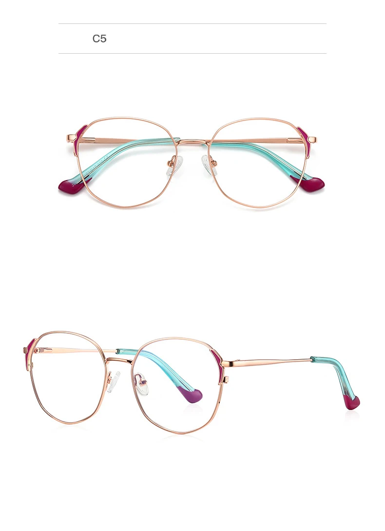 Neue Gläser Frauen Mode Weibliche Brillen mit Rezept Legierung Flexible Metall Stilvolle Optische Verordnung Brillen Frau Specs – Detail 16