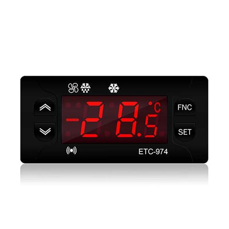 ETC-974 mini controlador de temperatura geladeira termostato regulador termorregulador termopar sensor duplo