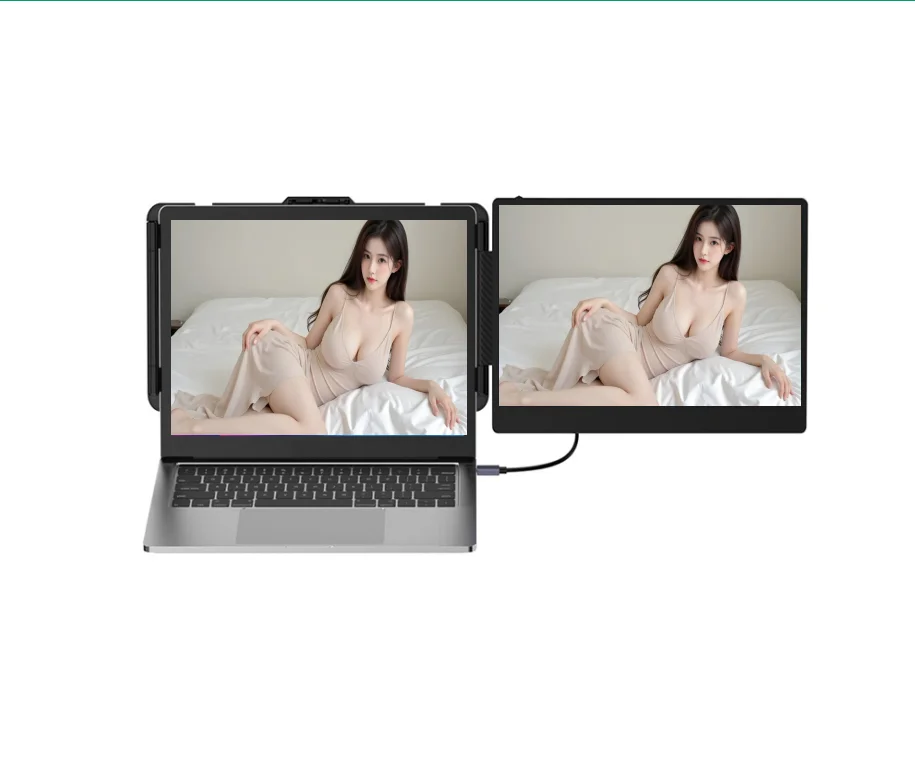 Portable 14-Inch Full HD IPS Monitor S1 Lightweight Compatible Essential Laptop Screens for iPhone 15 Pro Max Gaming Office Use