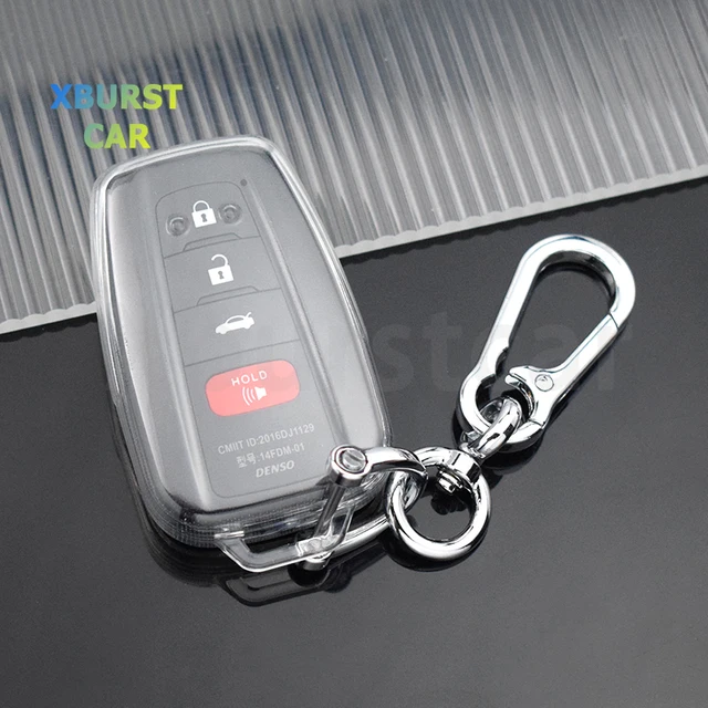 Przezroczysty obudowa kluczyka do samochodu TPU do Toyota Camry CHR Corolla RAV4 Avalon Land Cruiser Prado Prius zdalny uchwyt na etui na pilota