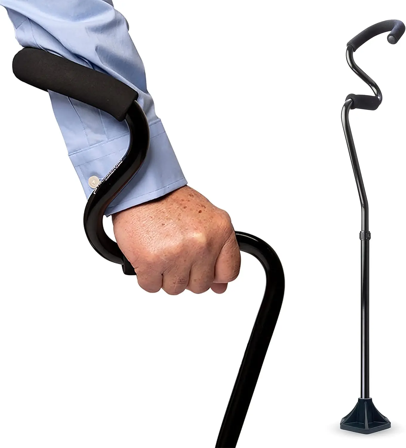 

Adjustable Self-Standing Walking Cane with Forearm Grip for Stability and Support, Lightweight for Men & Women