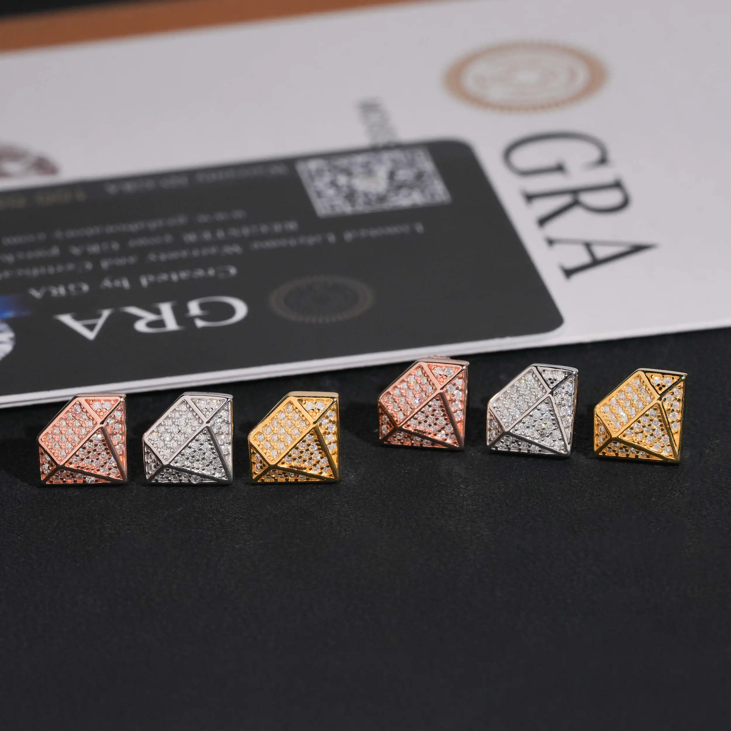 Blingminer Diamond Shape  VVS Moissanite Earrings For Men Women S925 Silver Iced Out Ear Studs Pass Diamonds Tester Free Shippin