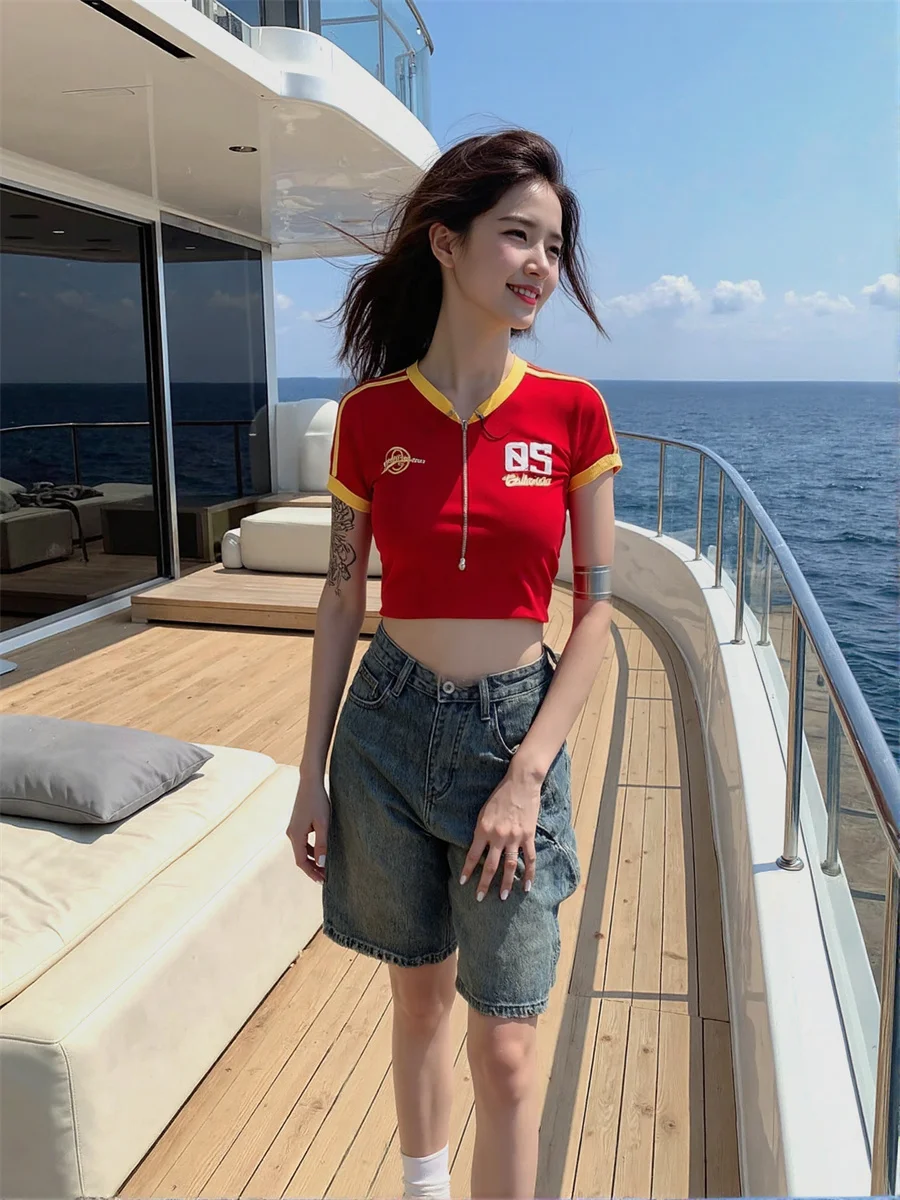 Shorts Womens High Waist Loose Fit Printing Ribbed Knit Traditional Wrapped Buckles Cat Cozy Stylish Curvy