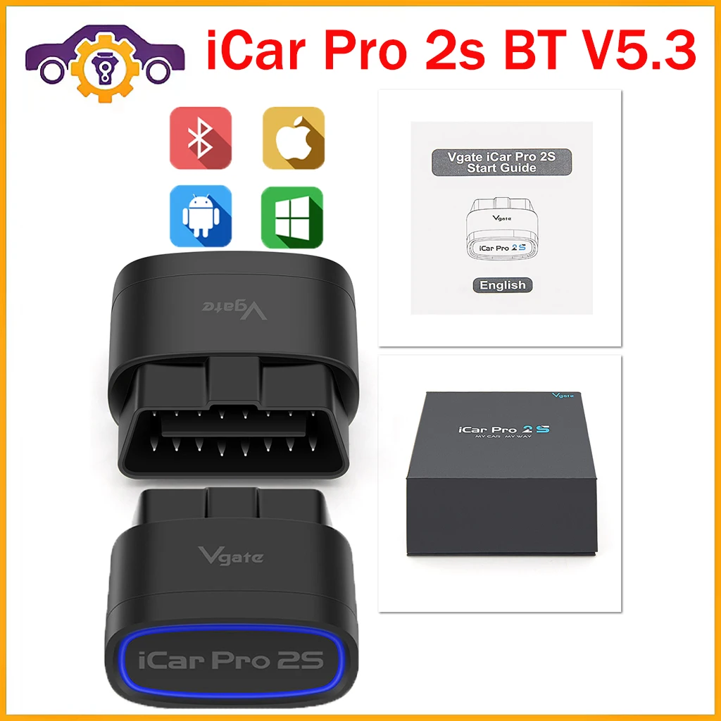 Vgate iCar Pro 2S ELM327 BT 5.3 for Android/IOS/PC OBD2 Car Diagnostic Tool elm 327 Upgraded OBD 2 V2.3 Auto Scanner