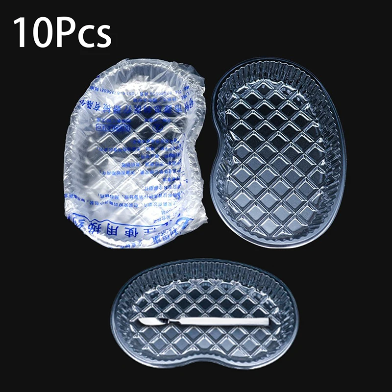 10pcs Disposable Plastic Waist Shaped Tray For Tattoos Sterile Storage Holder Surgical Dressing Change Rack Tool Disinfection