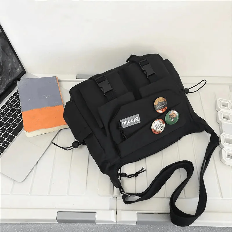 Preppy lässige Nylon-Umhängetasche für Männer und Frauen, Teenager-Umhängetasche, Outdoor-Studenten-Pendler-Umhängetasche für den täglichen Gebrauch – Detail 6