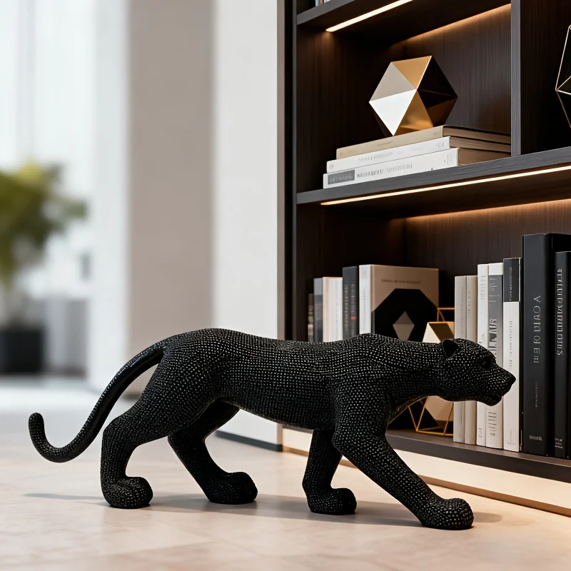 Elegant Leopard Statue Leopard Shape Resin Craft Suitable for Home Decoration，Office decorations，Holiday Decoration - view 6