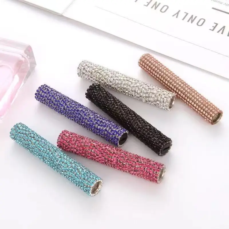 

New Metal Diamond-mounted Charging Lighter Windproof Blowing and Fire Blowing Fold Personality Trendy Creative Cigarette Lighter