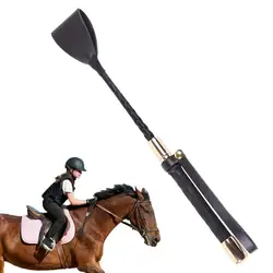 Black Crop For Horse Light Weight PU Leather Horse Whip Durable Horse Riding Whip Riding Crop Whip For Horse Racing Horse