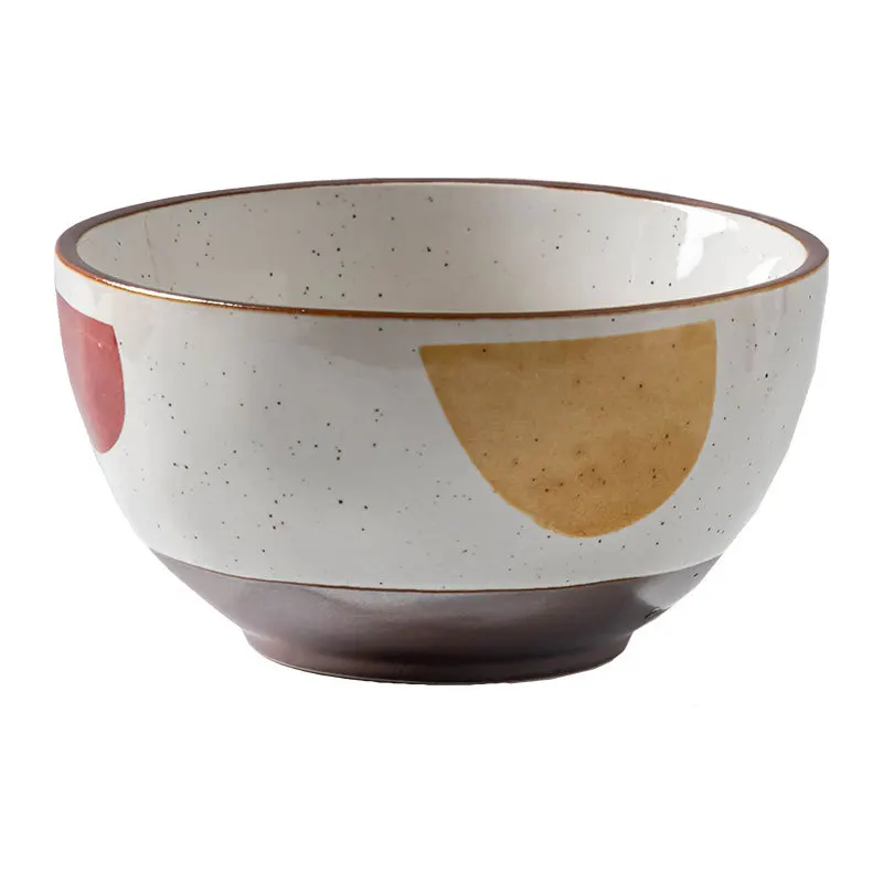 

Hand Painted Ceramic Small Bowls for Rice Soup Porcelain Home Tableware Round Dish