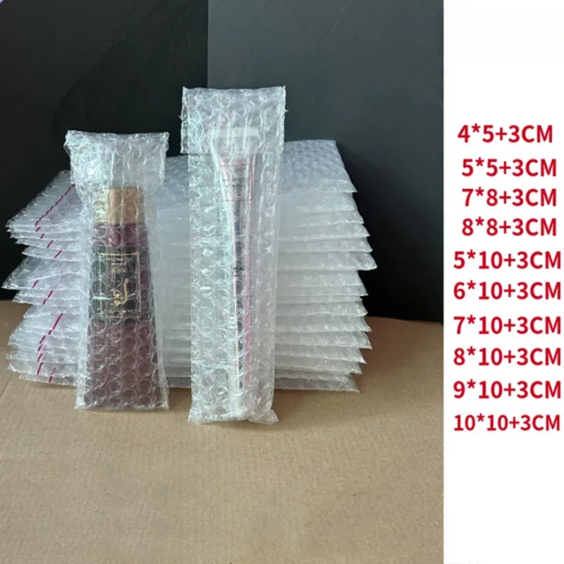 

500PCS Small Size Thickened Bilayer Bubble Bag 5x10CM Shockproof Bubble Film Seal PE Bags Transparent Envelope Express Bag