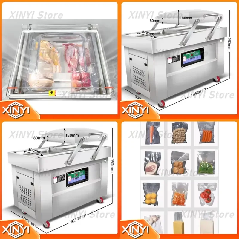 for Model 500/600 CE External Double Pump Gas Flushing Pouch Automatic Commercial Food Sealer Vacuum Packing Machine Hot Sale