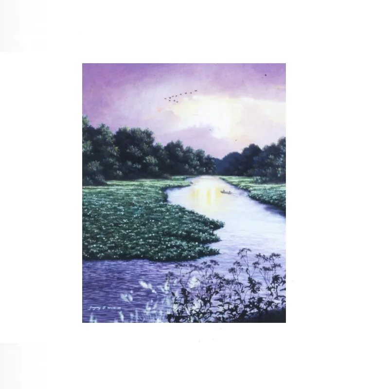 Gregory Whitt Wekiva River in Central Florida , Print Art Canvas Poster, For Living Room Decor Home Wall Picture