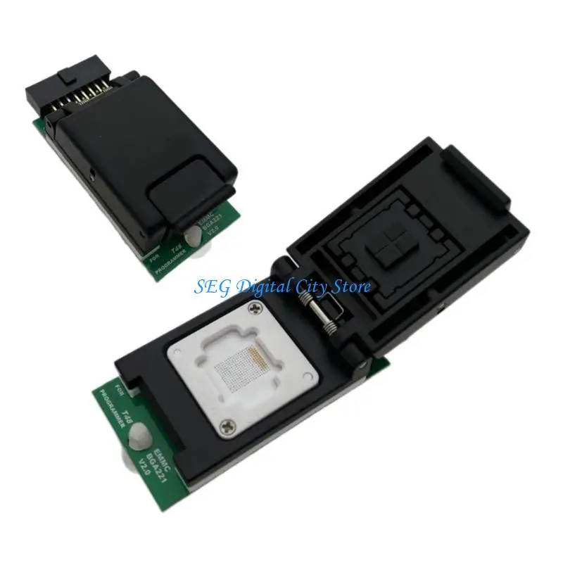 U75B EMMC BGA221 Adapter IC Ổ Cắm Lập Trình Viên V2.0 2 Đầu Đầu Đo Giá Đỡ BGA221 Lập Trình Adapter Cho T48 Lập Trình Viên
