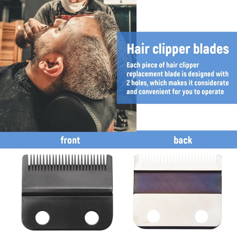 2 Sets Hair Clipper Replacement Blade Adjustable Hair Clipper Blades Compatible With Wahl 8148, 1919,8591, 8504, 2241