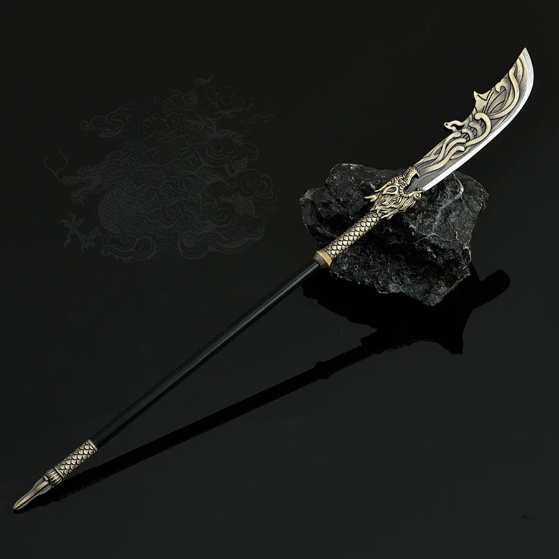 Modelo de armas frías de 22cm/8,66 pulgadas, cuchillo grande Xue Jinlian, armas de Metal de estilo antiguo, adorno de espada de juguete, colecciones de exhibición de escritorio