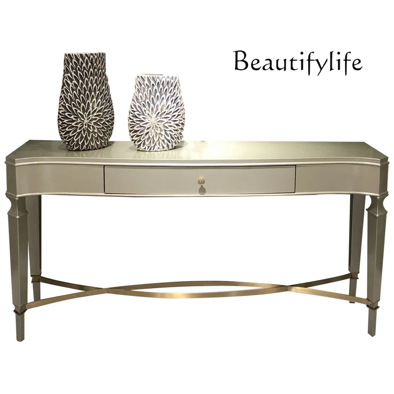 

Light luxury solid wood entrance cabinet Modern simple entrance hall entrance table Living room storage decorative cabinet