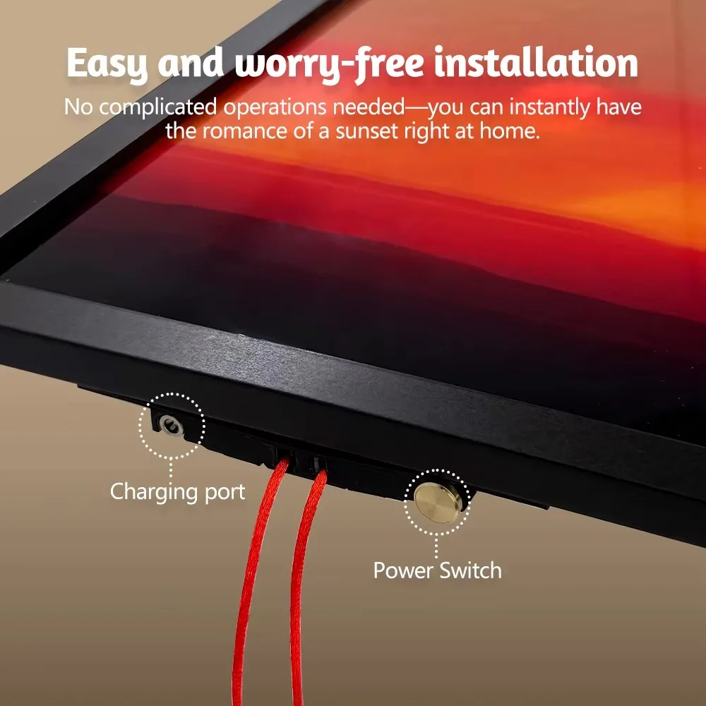 デュアルプルロープ付きサンセットハンドプルナイトライト可動式リフトアップledサンセットウォールランプ充電式3段階調節可能