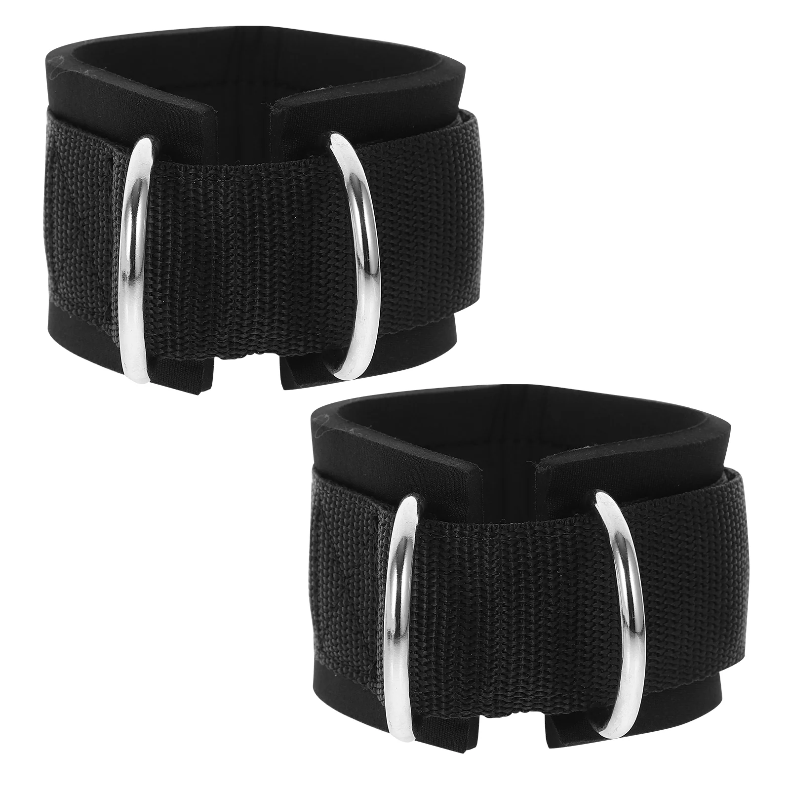 

2pcs Ankle Straps Padded D-ring Ankle Cuffs for Gym Workouts Cable Machines Leg Exercises with Carry Bag (Black)