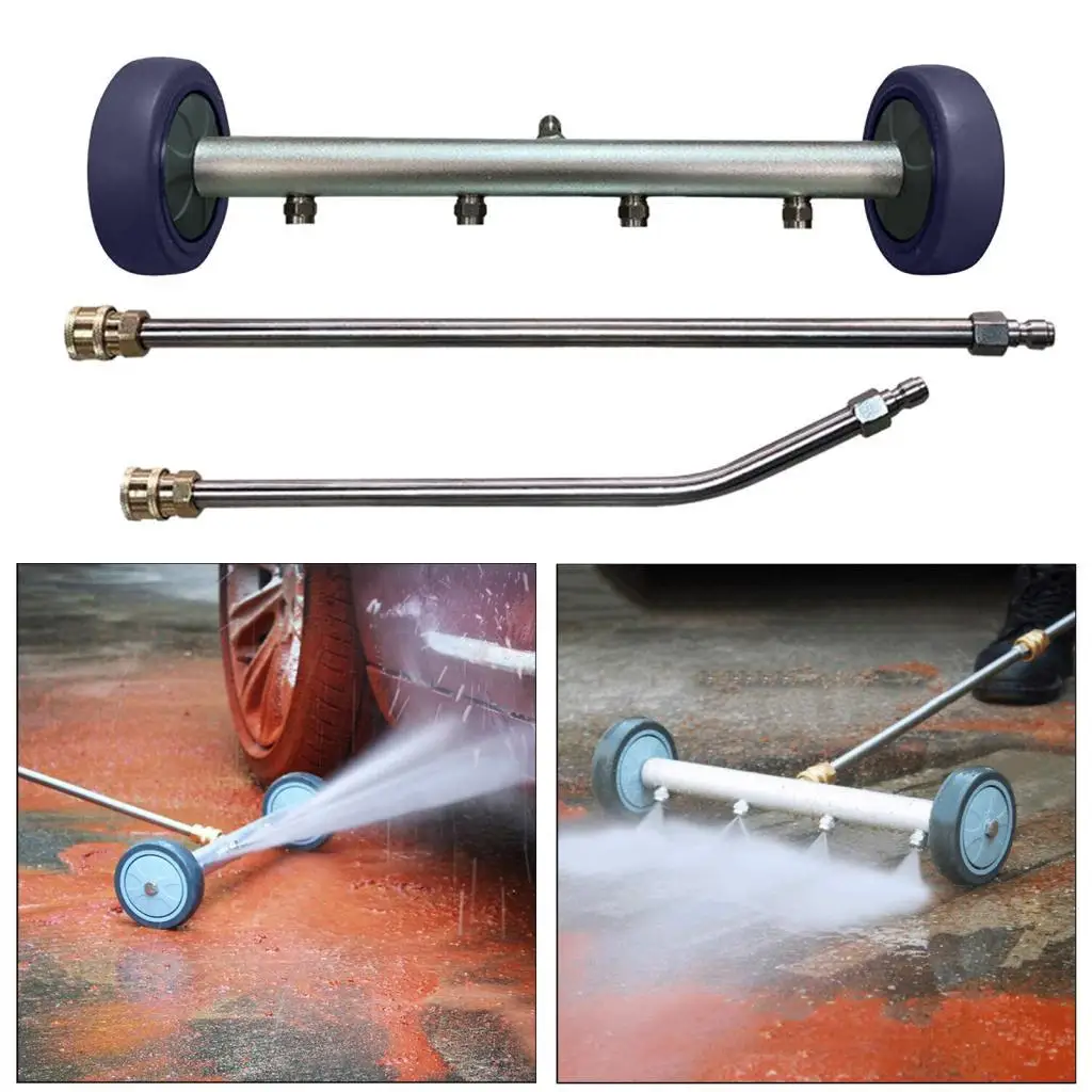 

Pressure Washer Cleaner High Pressure Water Broom Attachment Undercarriage Sprayer Nozzle Set for Driveway Car Cleaning