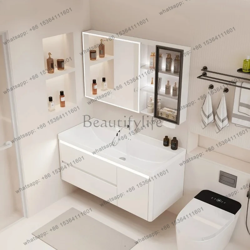 Bathroom Cabinet Ceramic Integrated Basin Bathroom Drawer Style Washstand Basin Combination