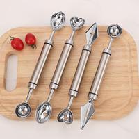 Stainless Steel Ball Digger Fruit Platter Tool Set Watermelon Spoon Dividing Carving Knife Fancy Cutting creative carving tool