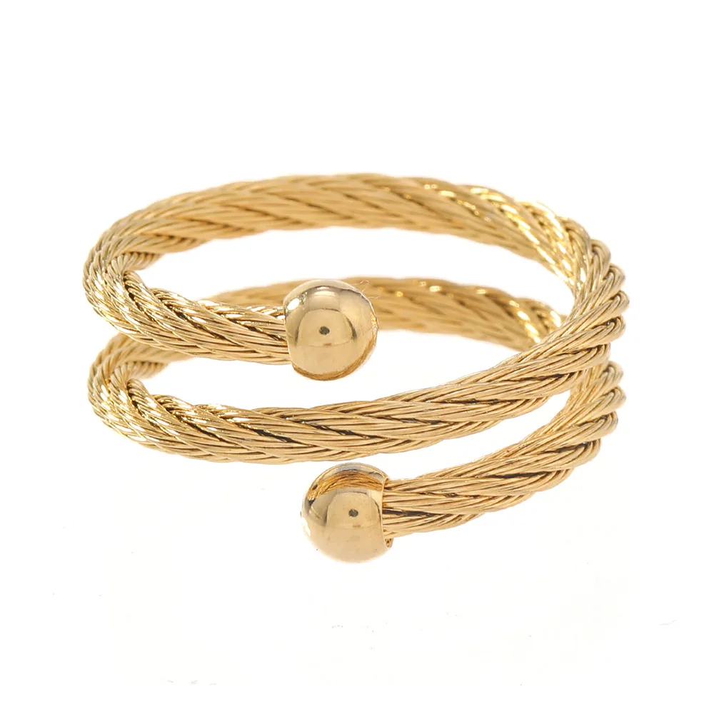 1pcs Hot Selling Minimalist And Personalized No.7 Stainless Steel Cable Ring Accessory With Adjustable Female Opening Ring