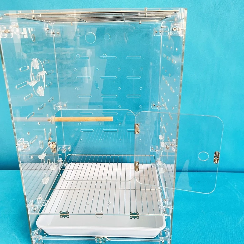 

Parrot cages luxury large Xuanfeng munia peony tiger skin bird cage breeding cage transparent acrylic ornamental