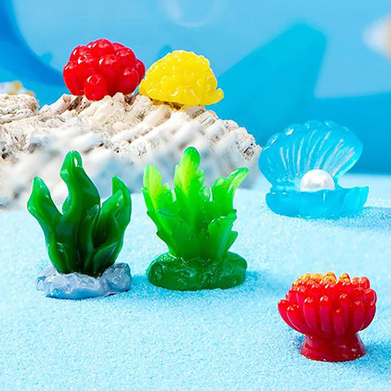 Colorful Resin Aquarium Mini Artificial Coral Shell Reef Landscape Fish Tank Underwater Ornament Aquarium Accessories