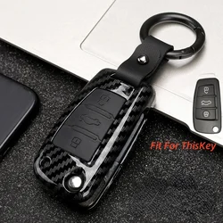 Car Key Case Cover For Audi a3 a4 b8 b7 b6 New A6 C8 C7 C6  C5 RS3 Q3 Q5 Q7  ABS Carbon fiber Silicone audi keychain accessories