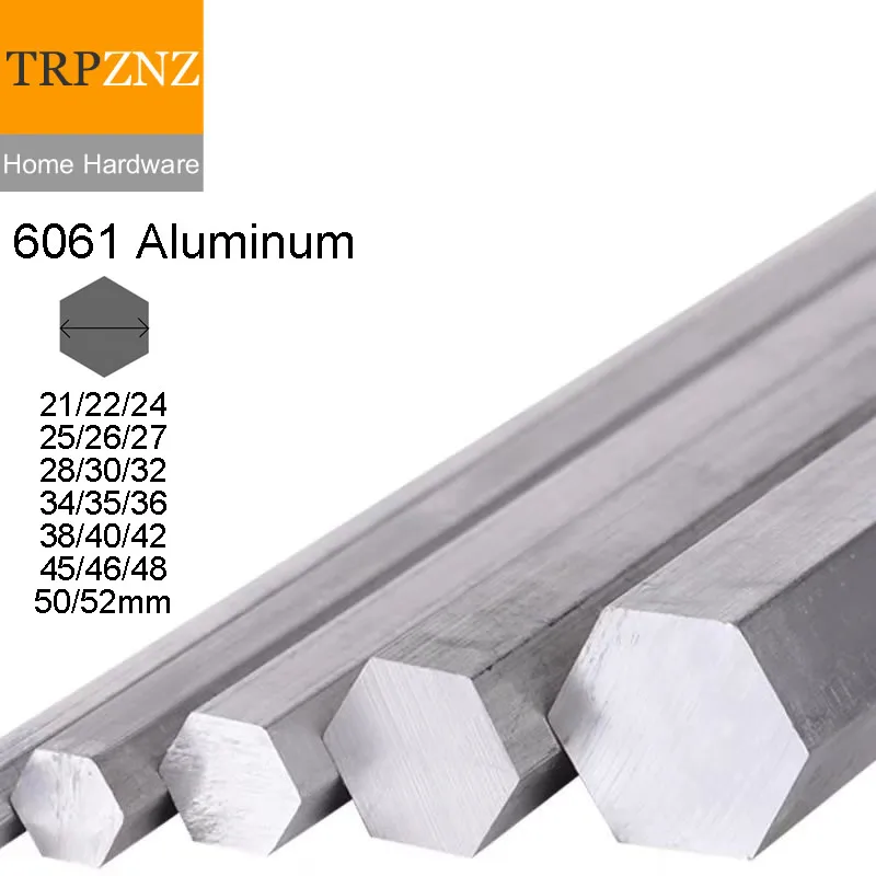 

6061 Алюминиевый шестиугольный стержень 21 22 24 25 26 27 28 30 32 34 35 36 38 40 42 45 46 48 50 52 мм Легкий вес для рамок грузовика