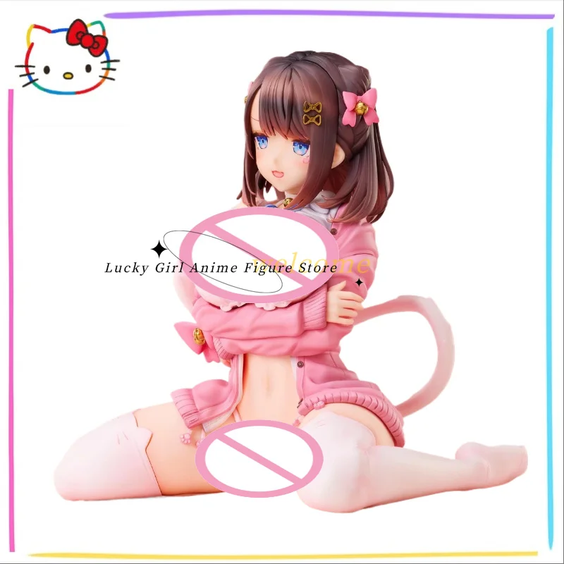 In Stock Original UnionCreative Ribbon Hairpin Cat Rindo Illustration 14cm Animation Decoration Figure Toy Collection