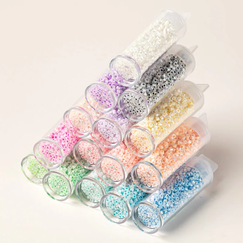 MKY Beads 2mm 10Grams/Tube Matte Solid Color Frosted Seed Beads ABcolor Plating Material For Dress Decoration Sewing