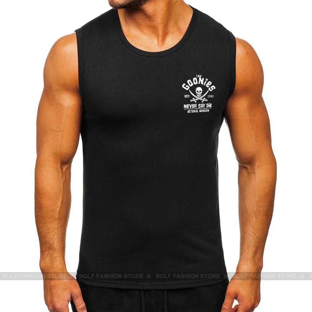 God Never Say Die Printed Sleeveless Tank 100% Cotton Sport Graphic Tee for Men and Women Classic Streetwear image 2