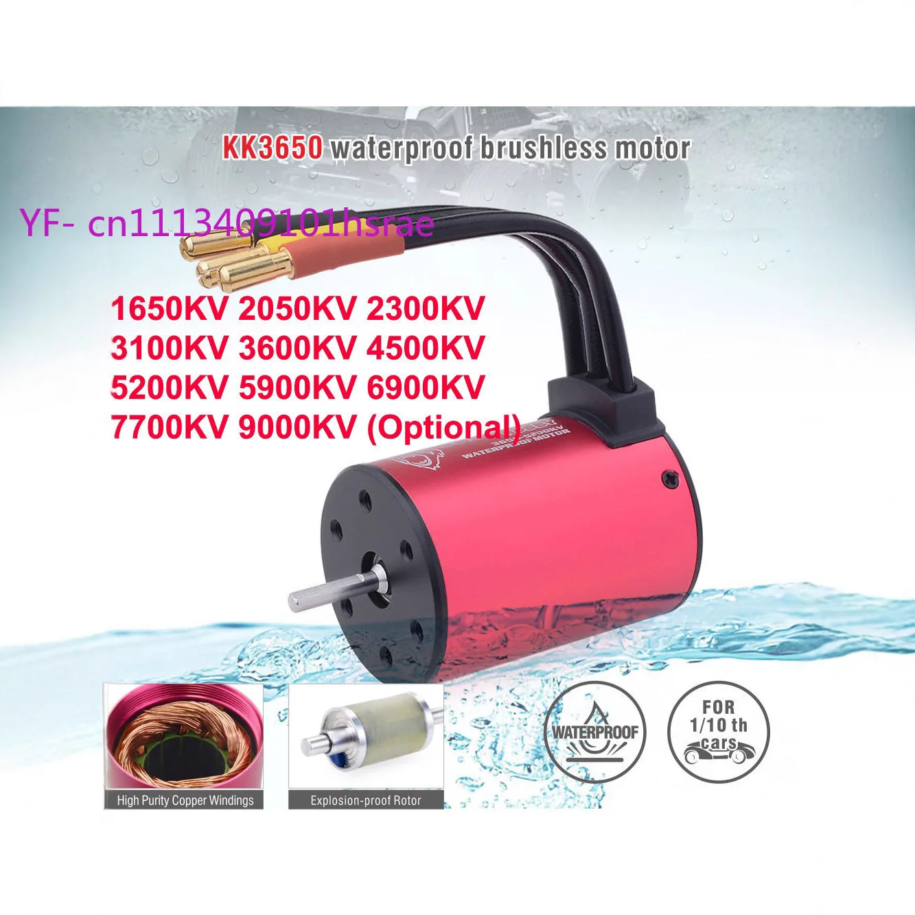 KK3650 / 3660 Brushless Motor 3.175mm Shaft with 60A 80A 120A ESC Combo for RC Car & Boat