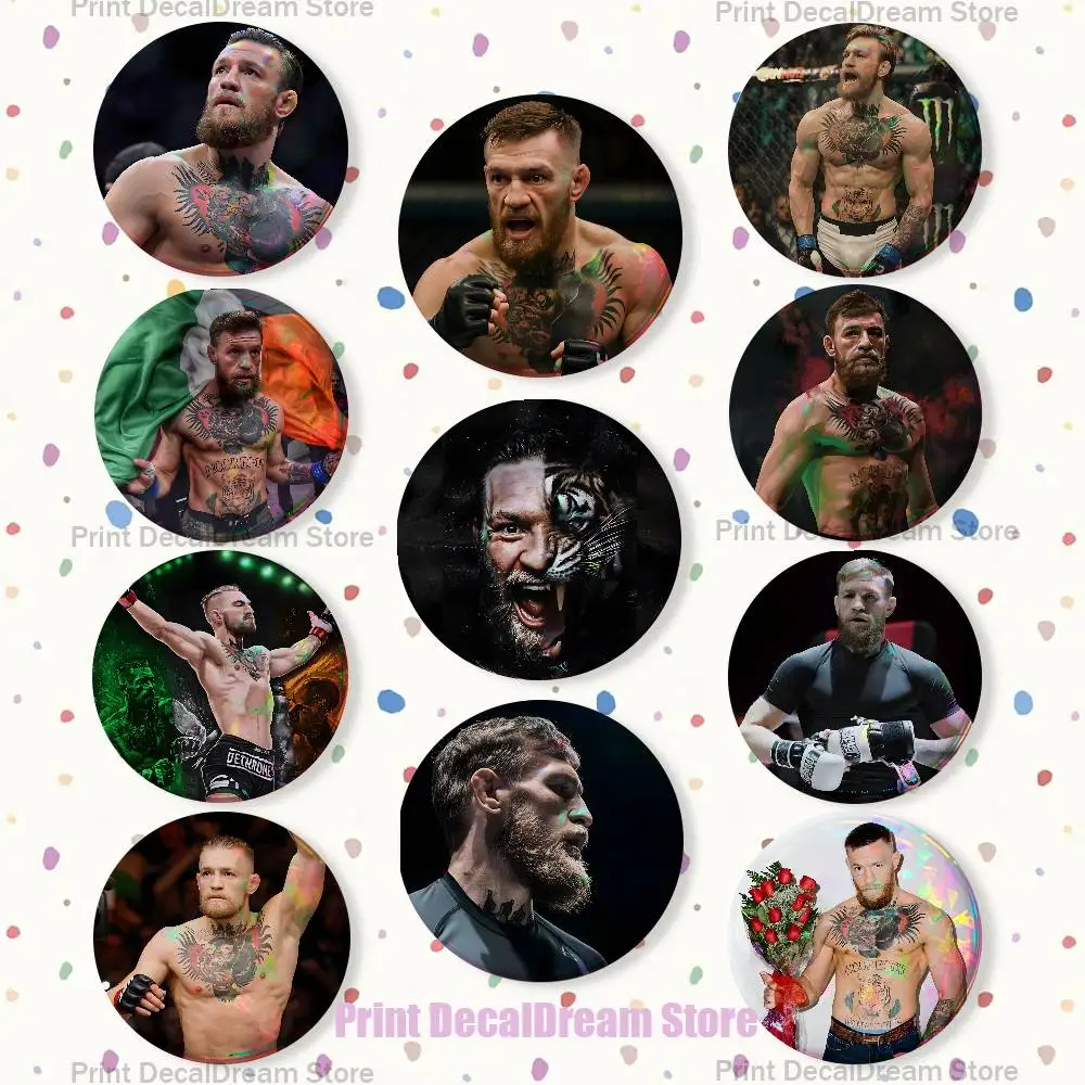 

C-Conor Mcgregor Badges Creative Tinplate Button Pins Brooch Creative Quotes Badge Clothes Backpack Jewelry Gift