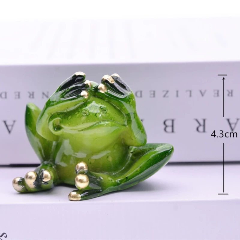 6 PCS Set Creative Cute Nordic Hear See Speak No Evil Frog Resin Craft Garden Home Decor Unique Animal Figurines Birthday Gift