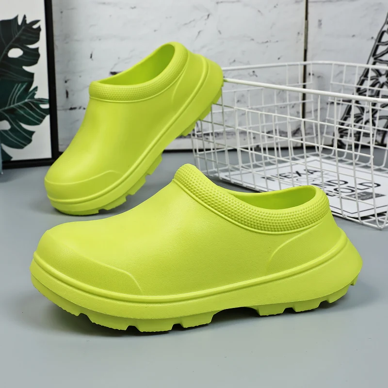 Women Kitchen Shoes Men Garden Clogs Outdoor Casual Waterproof Rain Shoes Non-slip Restaurant Work Shoes Oil-proof Chef Shoes