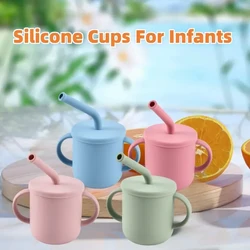 Portable Silicone Baby Cups, Straw Cups, Child Leakage Feeders, Grandma Bottles, Led Baby Weaning Cups