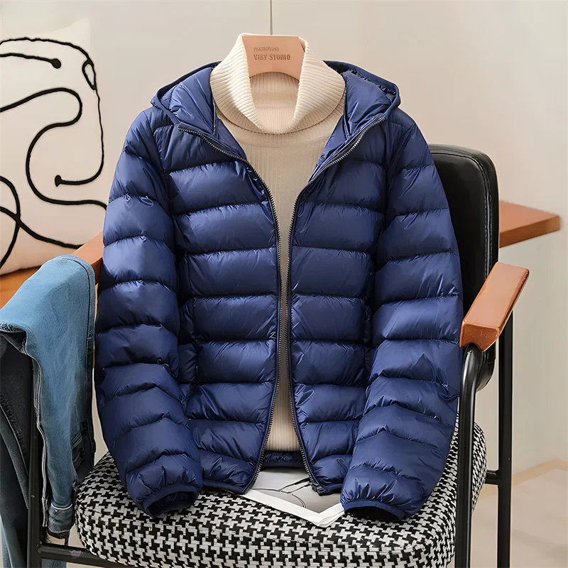 Plus Size Women Hooded Korean Slim Puffer Jackets 2023 New Arrivals Female Casual Office Lady Ultra Lightweight Packable Coat