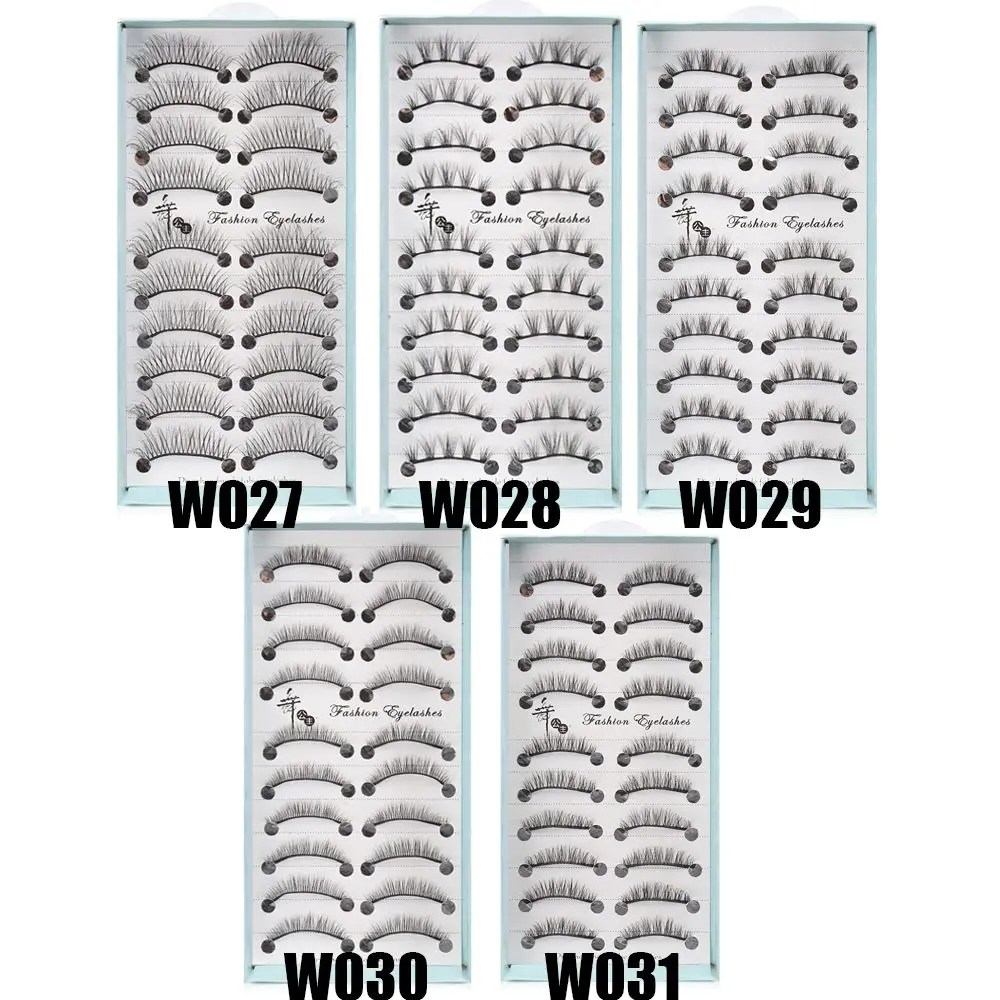 10 Pairs Oogmake-up Tool Volume Wimpers Cross Korte Zachte Pluizige Natuurlijke Valse Wimpers 6D Faux Nertsen Haar