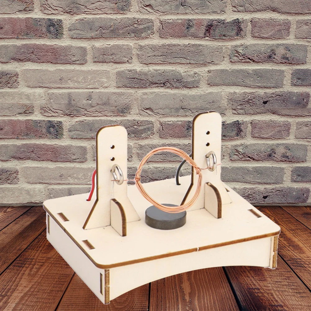 1 Set Kit di costruzione di motori a corrente continua fai da te Progetto scientifico di assemblaggio in legno per bambini Set di steli educativi Kit di esperimenti scientifici artigianali in legno