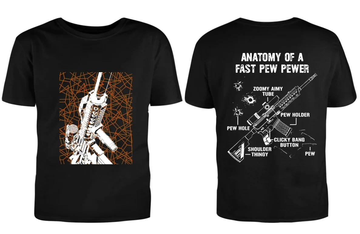 AR-15 Semi-Automatic Rifle mens clothing cotton double-sided printed Gun T-shirt, for men and women, graphic t shirts