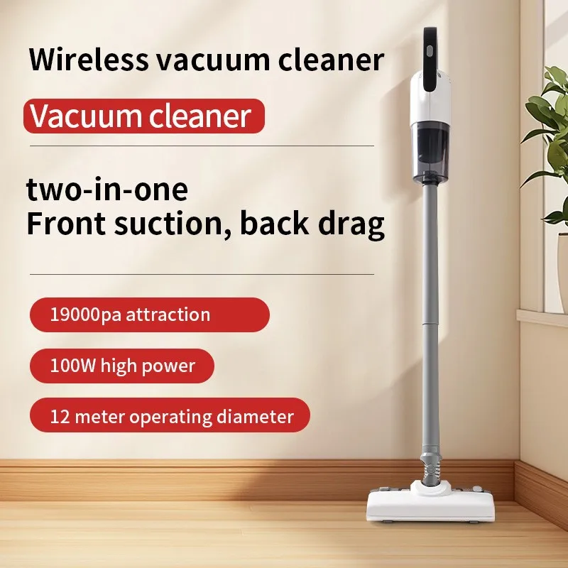 

Cordless Vacuum Cleaner 19000PA Strong Suction Cleaning Machine 660ML Dust Cup Detachable Water Tank for Hard Floor Carpet Bed