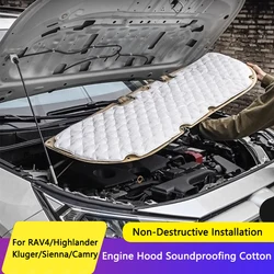QHCP Car Engine Hood Sound Insulation Pad Cotton Soundproof Mat Trims Fit For Toyota Sienna Granvia Camry RAV4 Highlander Kluger