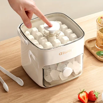 Press Ice Tray Ice Cube Mold Ice-making Box Large Capacity Storage Ice An Ice Maker Food Grade Storage Box Diy Icebox 2