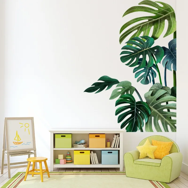 Grande nórdico folha verde ade - Pvc Panel Background avaliação e preço