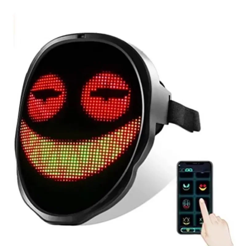 Full Face Light APP Induction Face Change LED Halloween Cosplay Electronic Mask