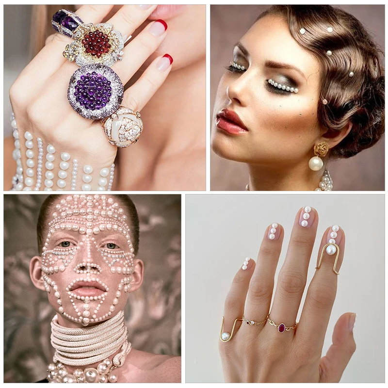 DUCrystal ABS Mix 3-8mm Round Beads With Holes DIY Bracelet Charms Necklace Beads For Making #6