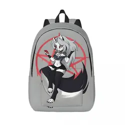 Solid Loona Knapsack Hiking Sturdy Shoulder H-Helluva Boss High School Students Bookbag Back To School Gift